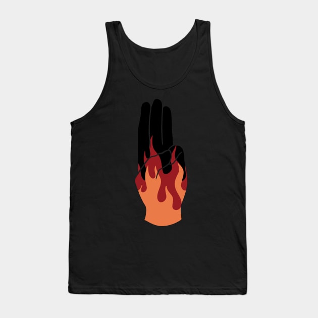 Fire Mockingjay Salute -  Hunger Games Tank Top by maya-reinstein